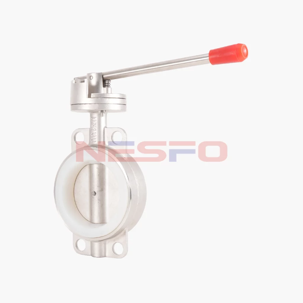 304不锈钢压杆式对夹硅胶蝶阀 D71X-10P