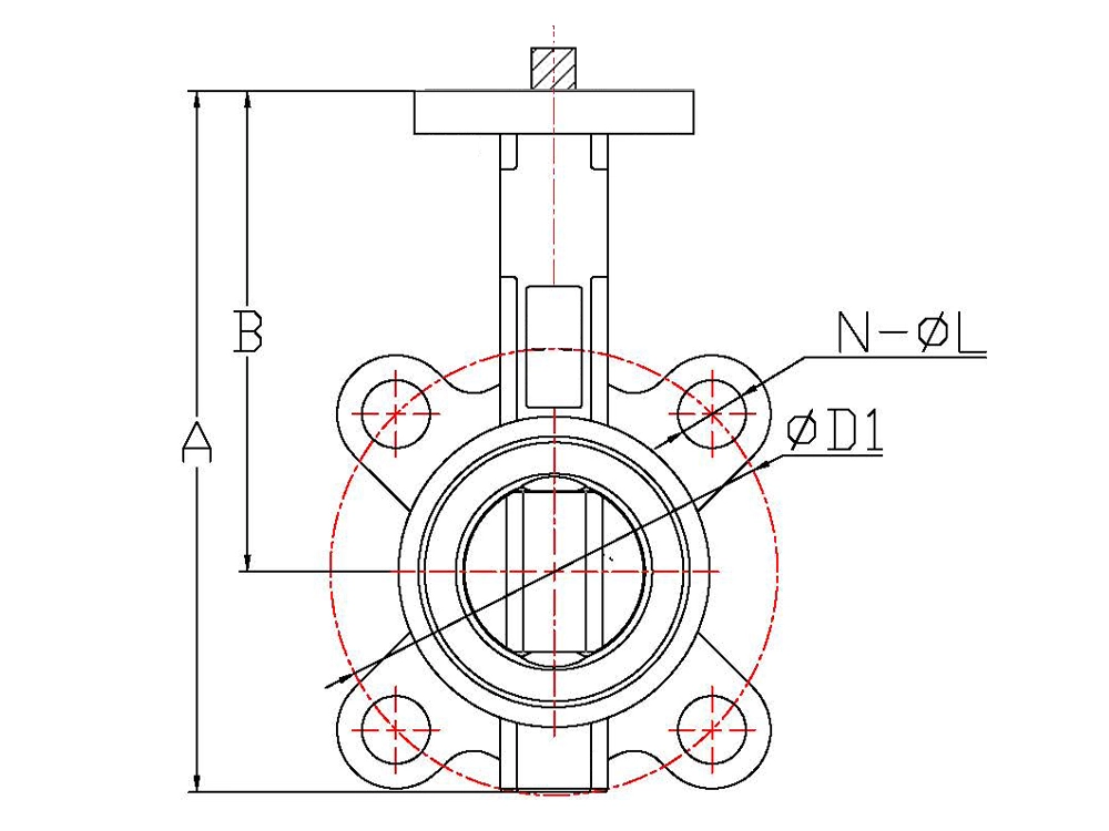 304不锈钢压杆式手柄对夹蝶阀 D71X-10P(images 2)
