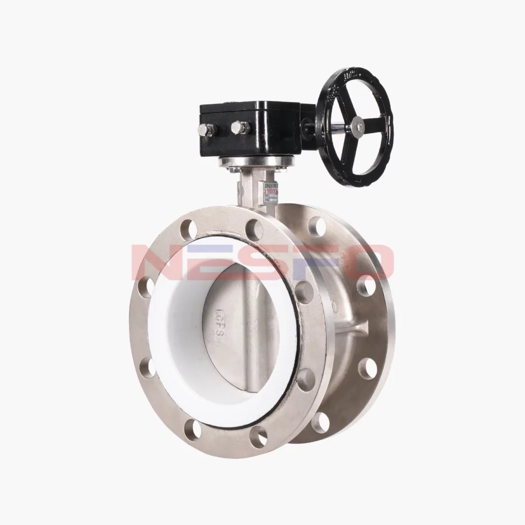 304不锈钢涡轮四氟法兰蝶阀 D341F-16P